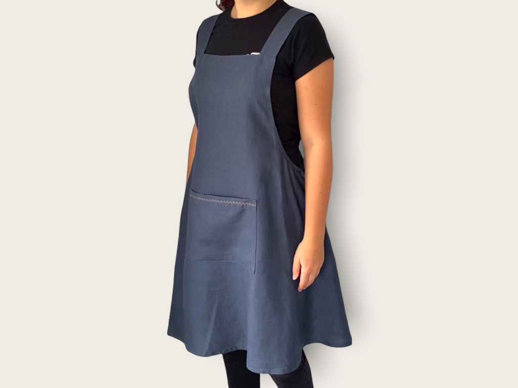 Cross-Back Linen Kitchen & Garden Apron