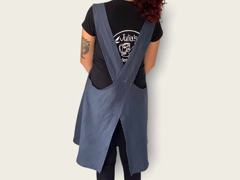 Cross-Back Linen Kitchen & Garden Apron