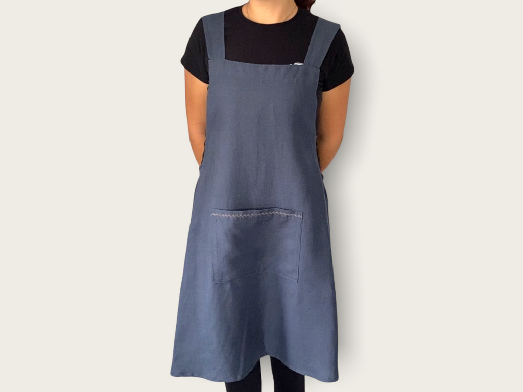 Cross-Back Linen Kitchen & Garden Apron