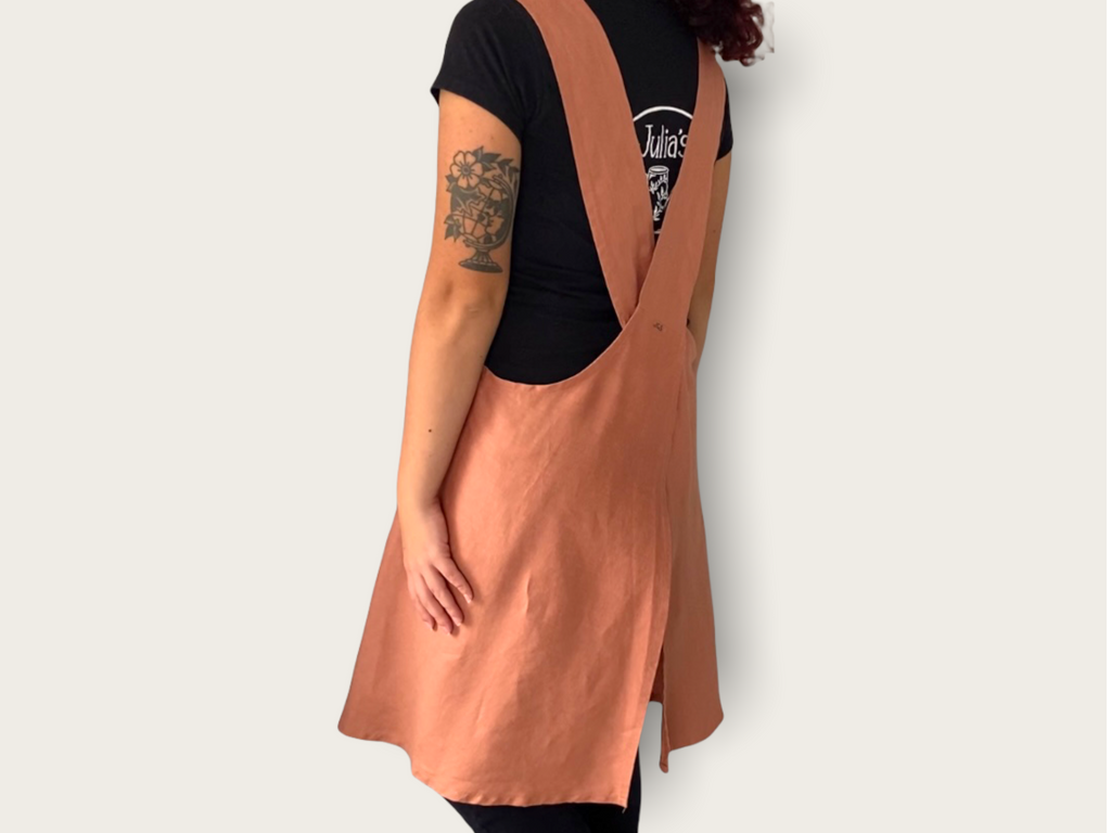 Cross-Back Linen Kitchen & Garden Apron