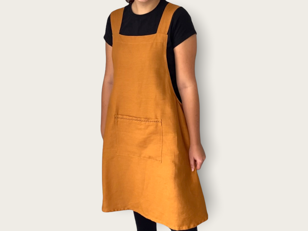 Cross-Back Linen Kitchen & Garden Apron