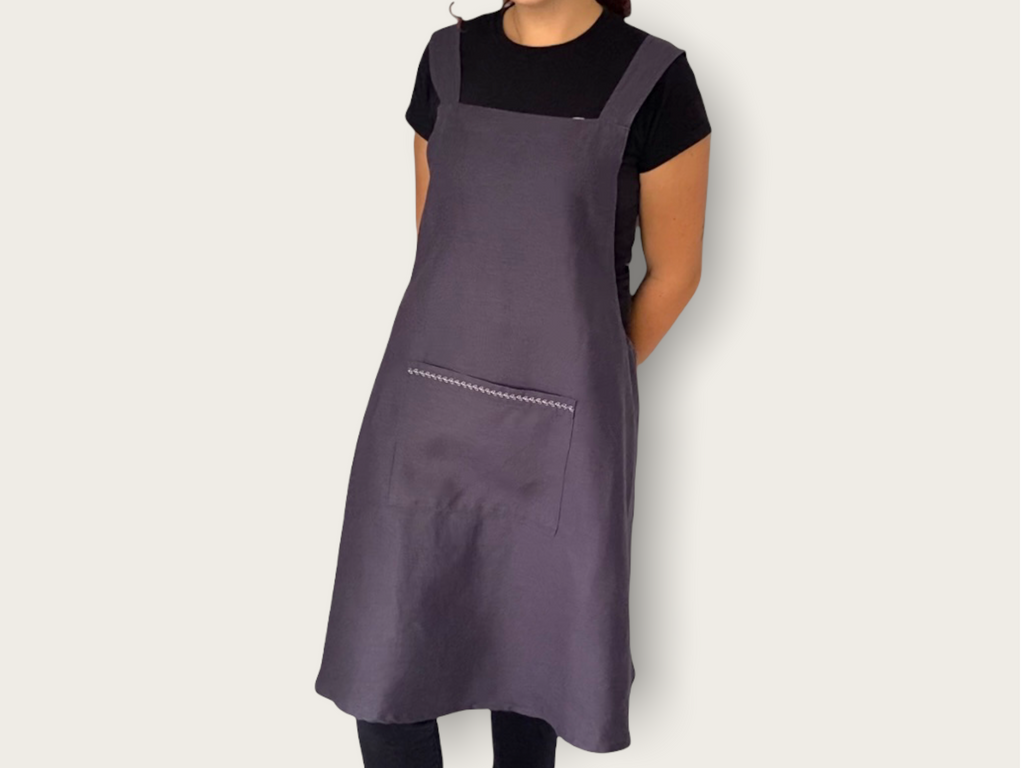 Cross-Back Linen Kitchen & Garden Apron