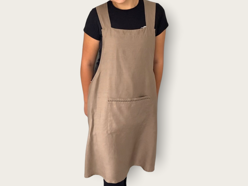 Cross-Back Linen Kitchen & Garden Apron