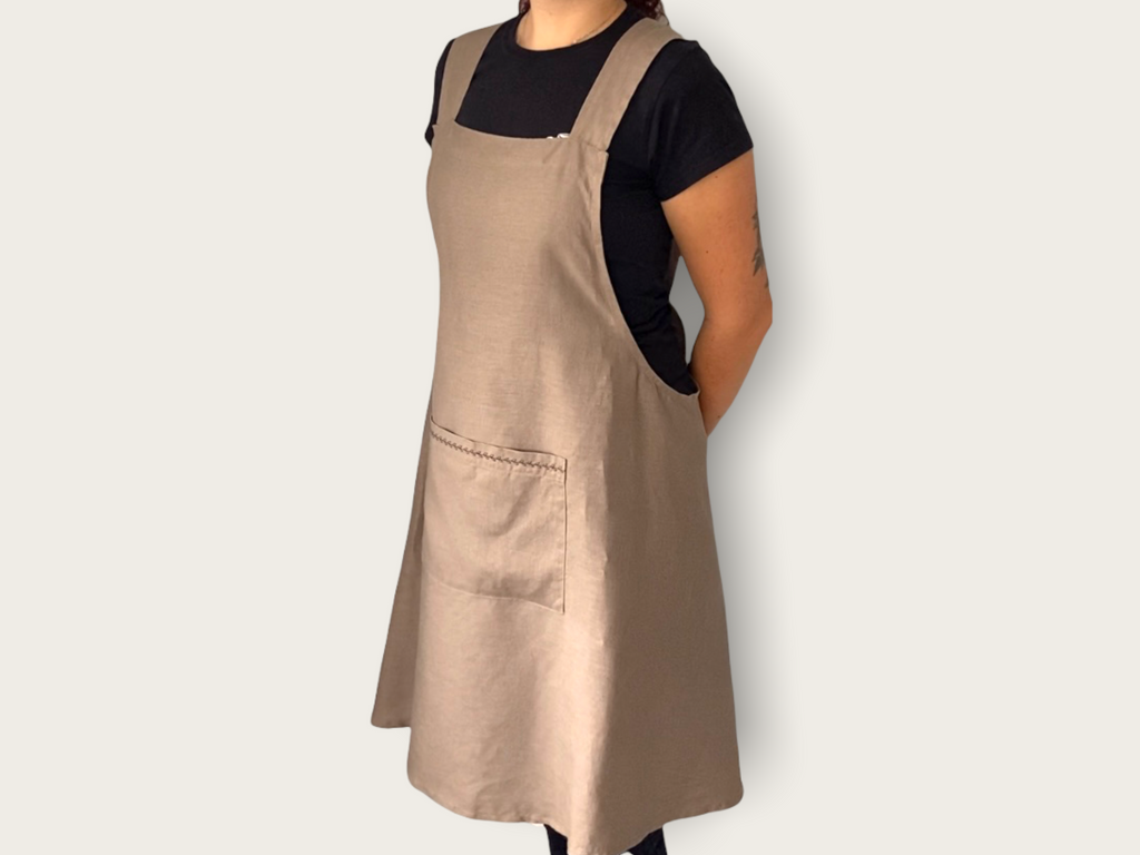 Cross-Back Linen Kitchen & Garden Apron